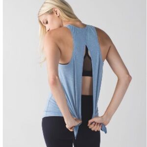 All Tied Up Heathered Blue Tank